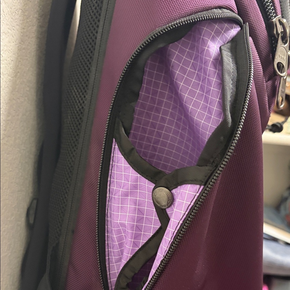 Tom Bihn 2.0 Smart Alec Women's Backpack in Black and Purple - Picture 6 of 10